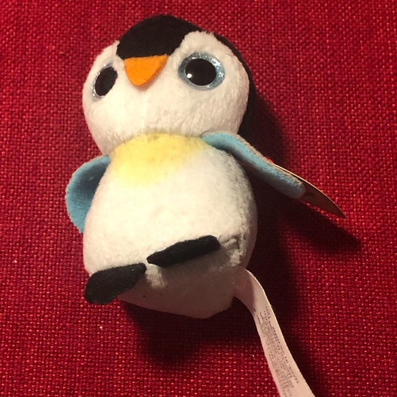 TY 1999 Beanie Babies Holiday Light Blue Snowflakes Teddy Bear - Picture 5 of 7